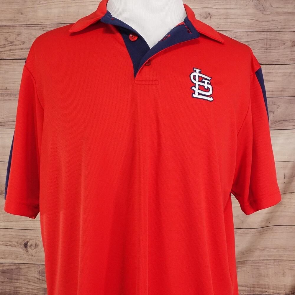 St Louis Cardinals Golf‎ Polo Shirt Mens Large Red Baseball Genuine Merchandise